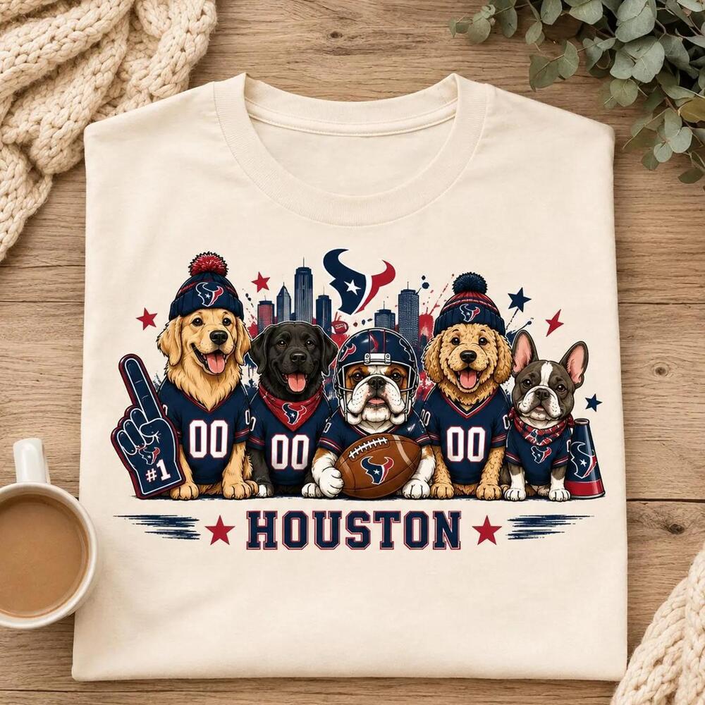Houston Texans Dog Squad T-Shirt Cute Football Fan Graphic Tee